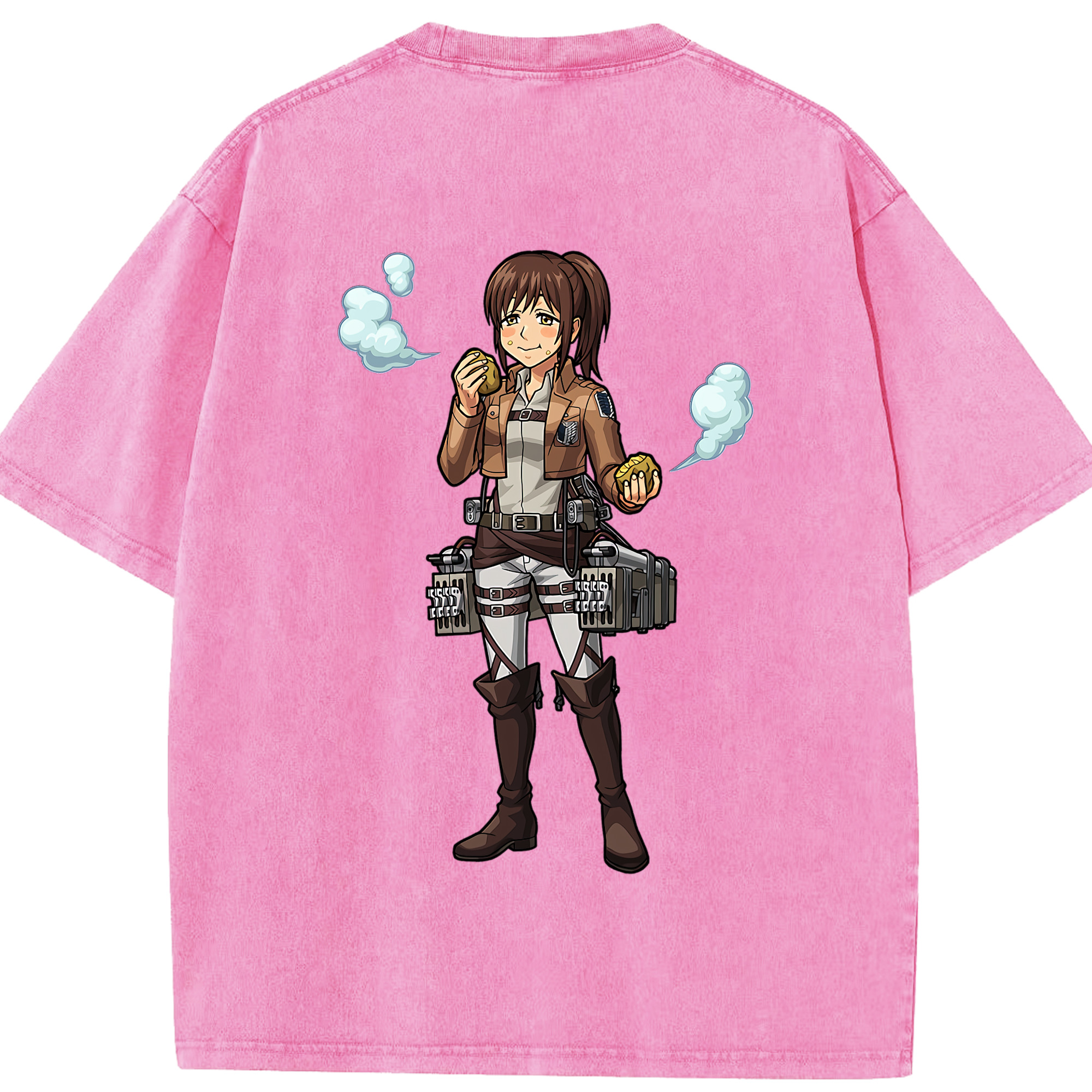 （画像用） 進撃の巨人 サシャ·ブラウス Attack on Titan Sasha Blaus 綿100% ヴィンテージ風 半袖Tシャツ（背面プリント）